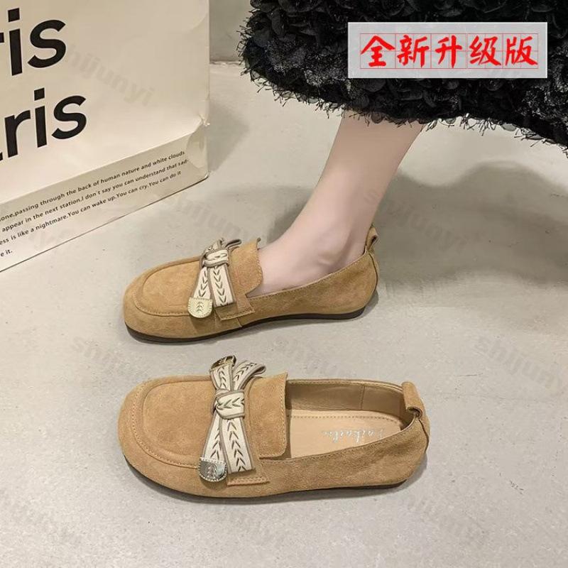 Fashion Women's 2025 Spring New Versatile Comfortable Single Shoe Flat Soled Retro Style Fashion Bows Designed Fashion Lightweight pumps