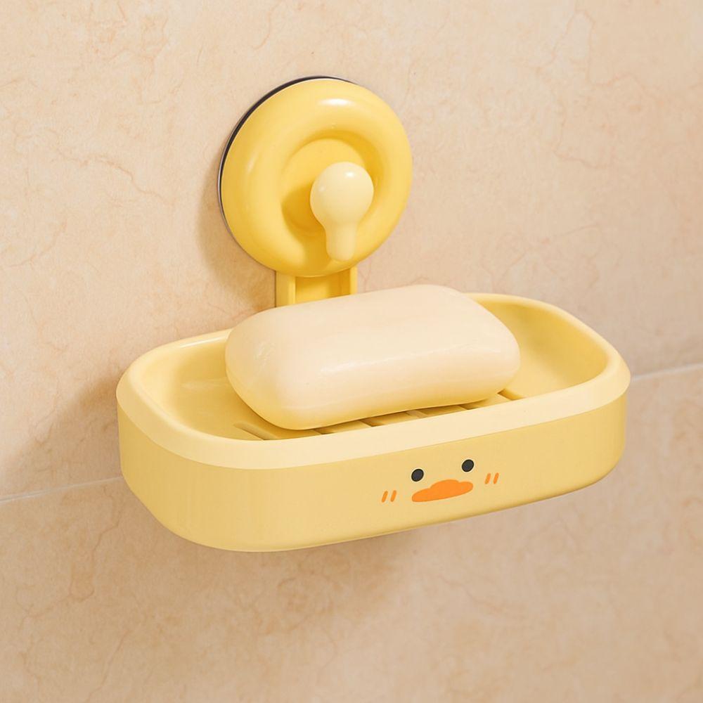 Wall Mounted Soap Holder Plastic Soap Container Tray Creative Suction Cup Soap Box  Bathroom