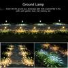 4 Packs Outdoor Lawn Lamp Solar Powered Pathway Light Landscape Decorative Garden Lights Waterproof Glass Lampshade