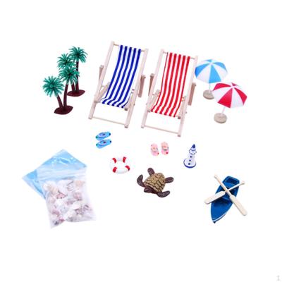Strand Miniatur Puppenhaus Dekoration Outdoor Zubehör Lebensszene Set Pool Kuchenaufsatz