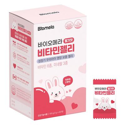 Biomera Vitamin Jelly Strawberry Flavor 180g, 60 Tablets, 1 Unit