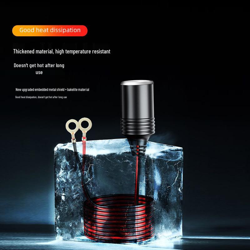 12/24V Car Battery to Cigarette Lighter Connection Cable with Current Limiter for Car Heater