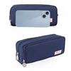 Pencil Case Large Capacity Storage Bag 3 Compartment Pouch Double Side Opened Student Stationery Box Desk Organizer Stain Resistant Stationery Bags