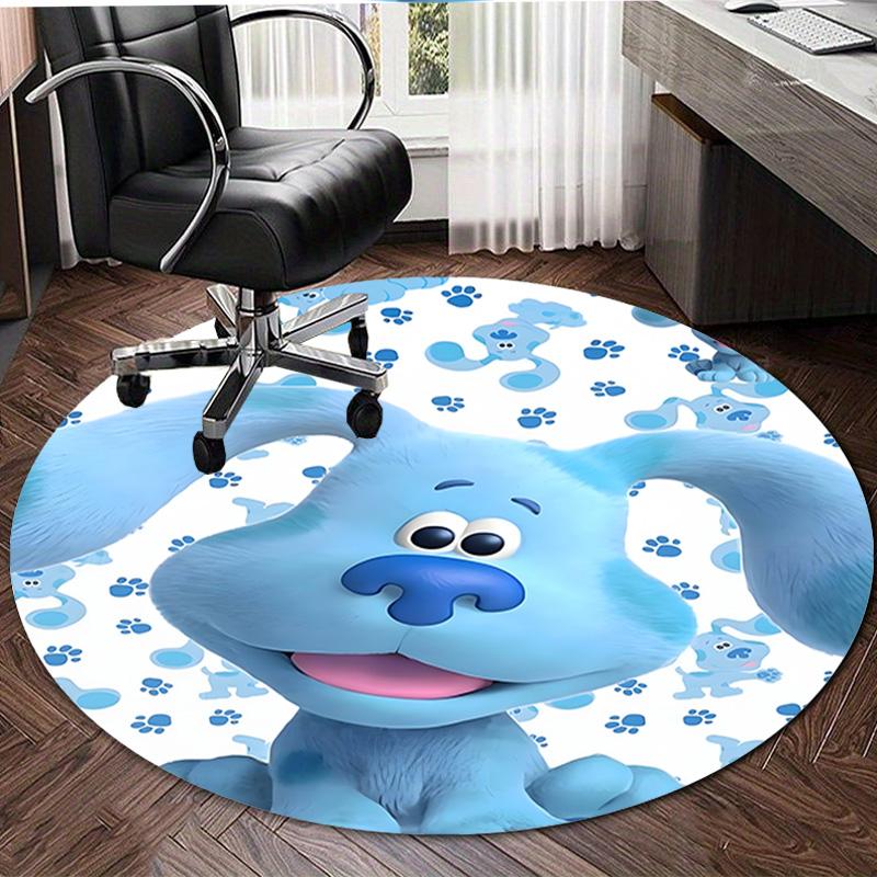 1pc Pistas da Blue Blue’s Clues4 Design Printed Area Round Carpet for Bedroom Living Room Home Decor Rugs Mat Non Slip Mat Rug for Bedside