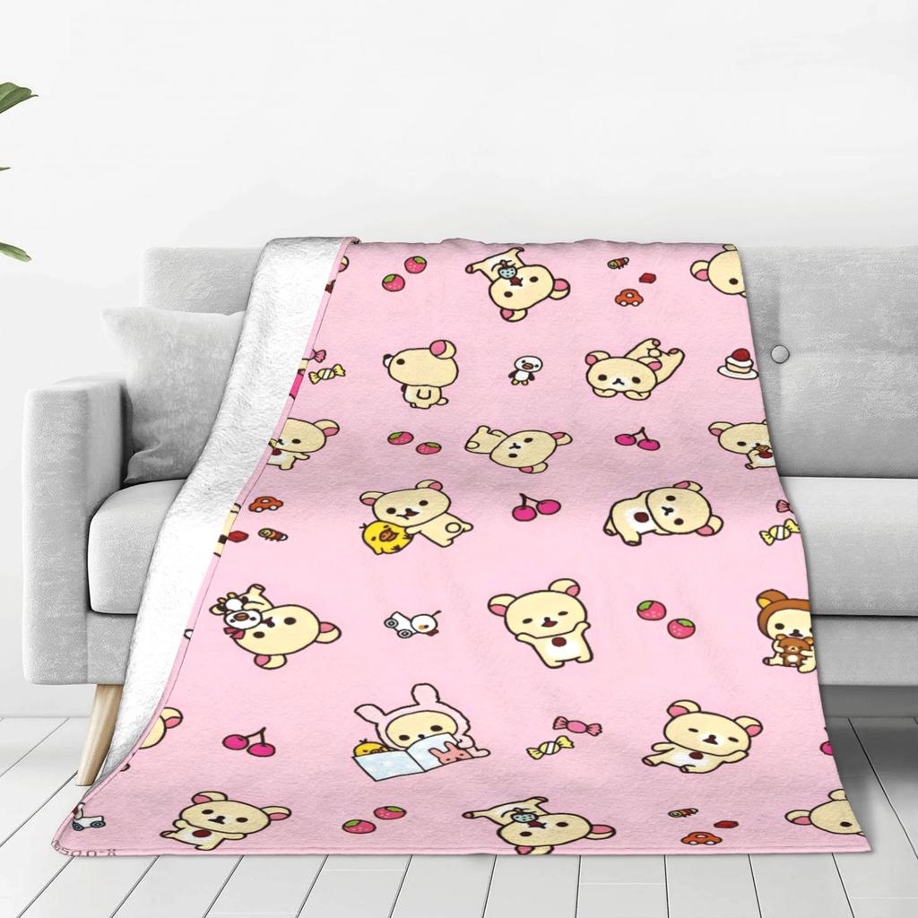 Rilakkuma Blanket Quality Soft  Throw Blanket Winter Children Bedroom Street Trend Bedspread