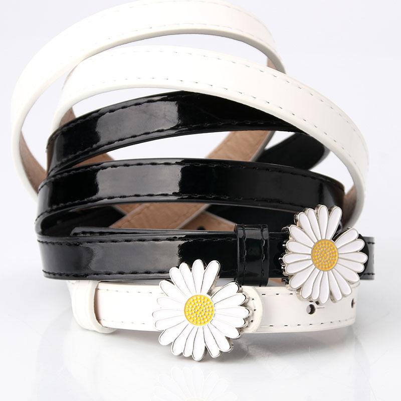 Dámské Daisy Fashion Lak Kožený pásek Ležérní Vlněné šaty Dekorativní tenký pásek