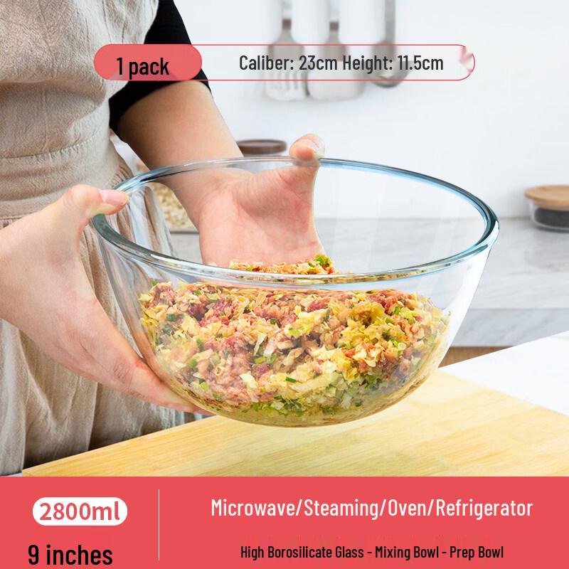 ZISIZ Heat-Resistant Glass Bowl