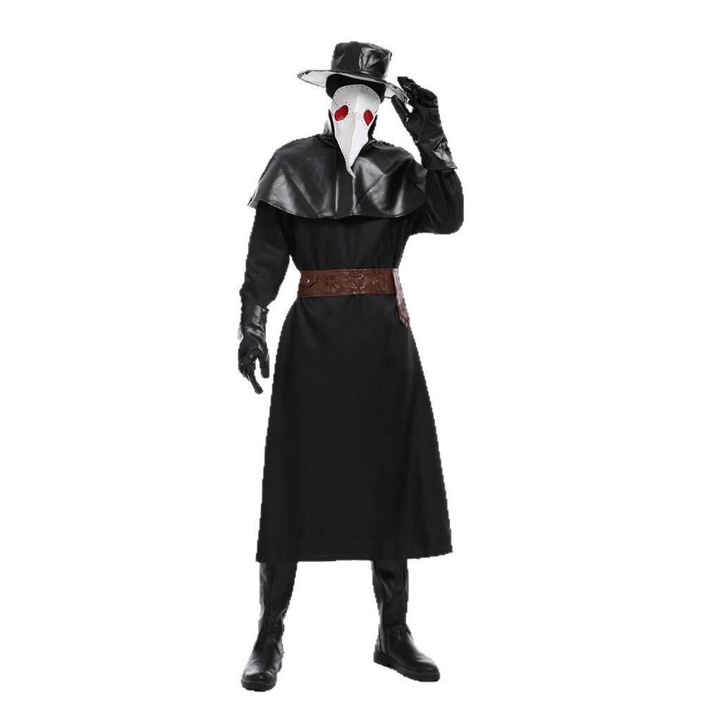 Costume da Medico della Peste Steampunk Corvo per Halloween con Becco Lungo