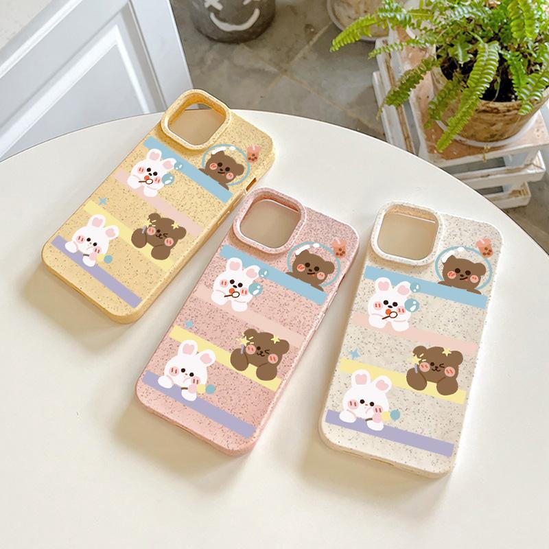 Mobile Phone Cases for iPhone 11 13 XR 15 Pro Max 12 14 Pro Max Case iPhone 16 7 Plus 8 Plus XS Max Degradable and Environmentally Friendly Anti-fall