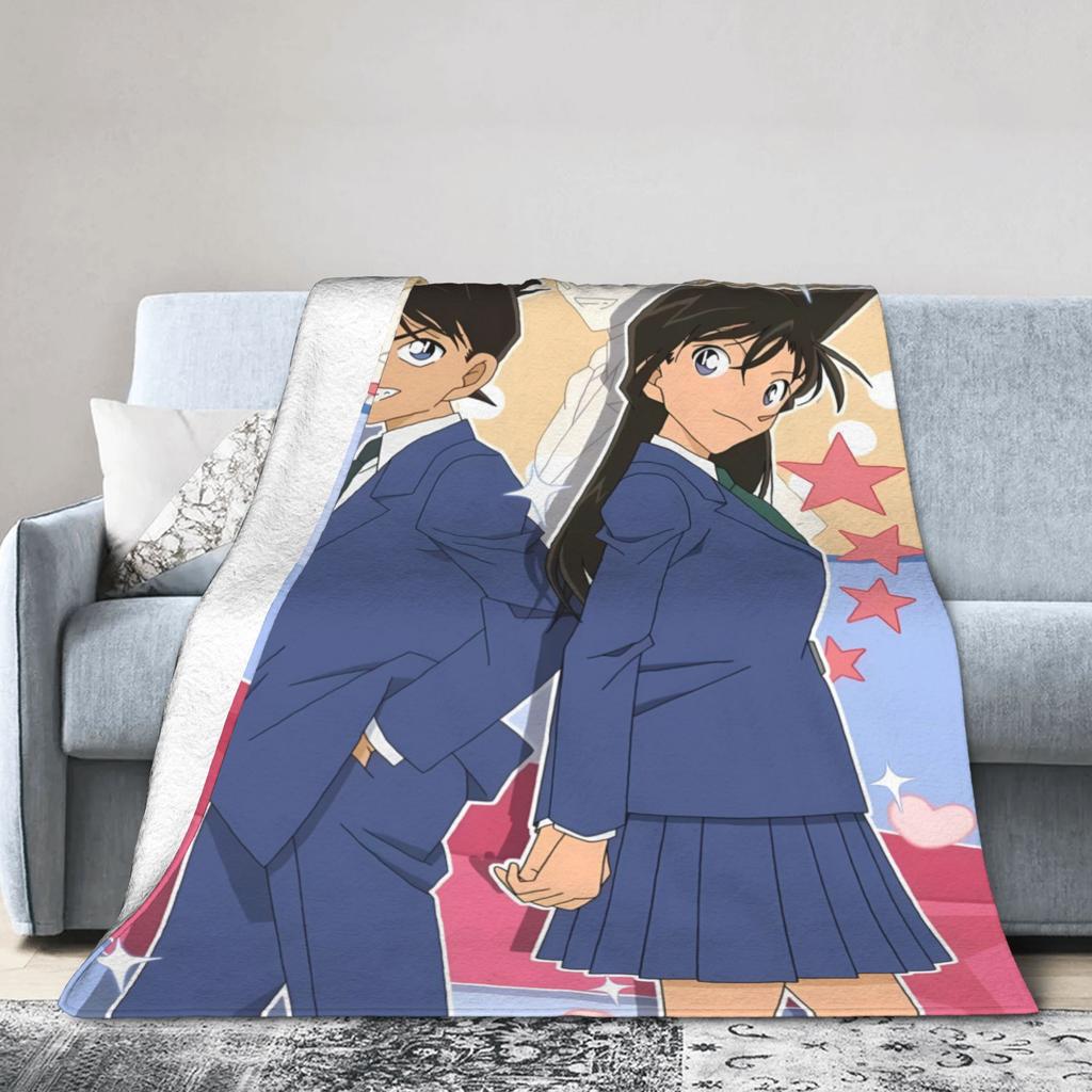 Shinichi Und Ran Flannel Blankets Winter Soft Warm Throw Blanket For Children Outdoor Pattern Bedspread Sofa Bed Cover
