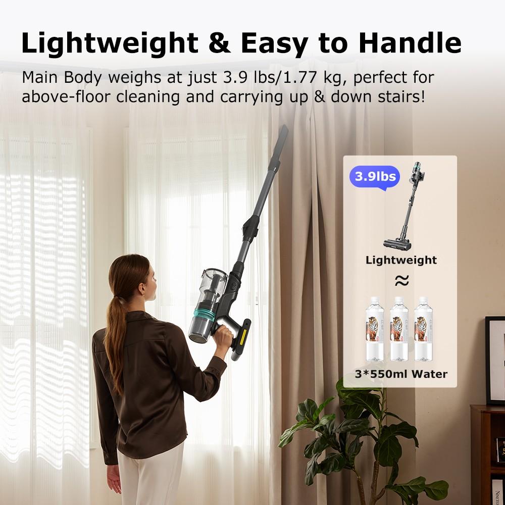 Proscenic P16 Cordless Stick Vacuum Cleaner, 50kPa Suction, 55mins Runtime, 180° Bendable Wand