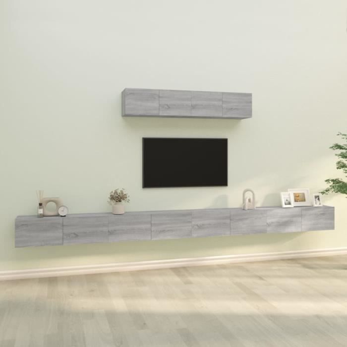 VidaXL TV Furniture Set 6 Pcs Sonoma Grey Engineered Wood 3114612