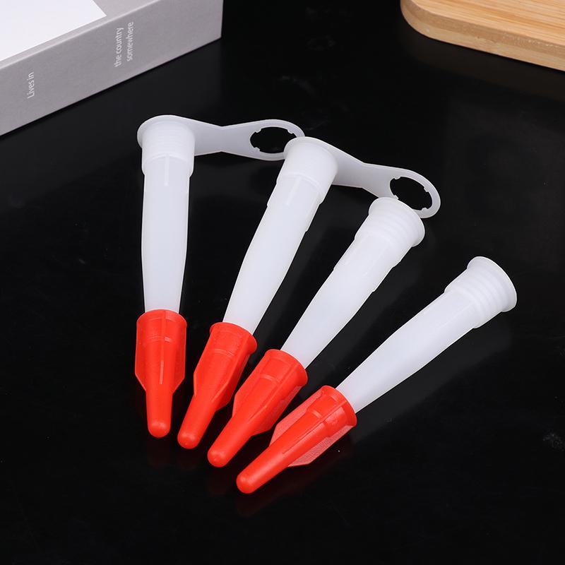 10Pcs Spare Silicone Nozzle Sealant Tool Kit Re-Sealable Mastic Cartridge Spare Nozzles Screw Cover For Caulking Pipes