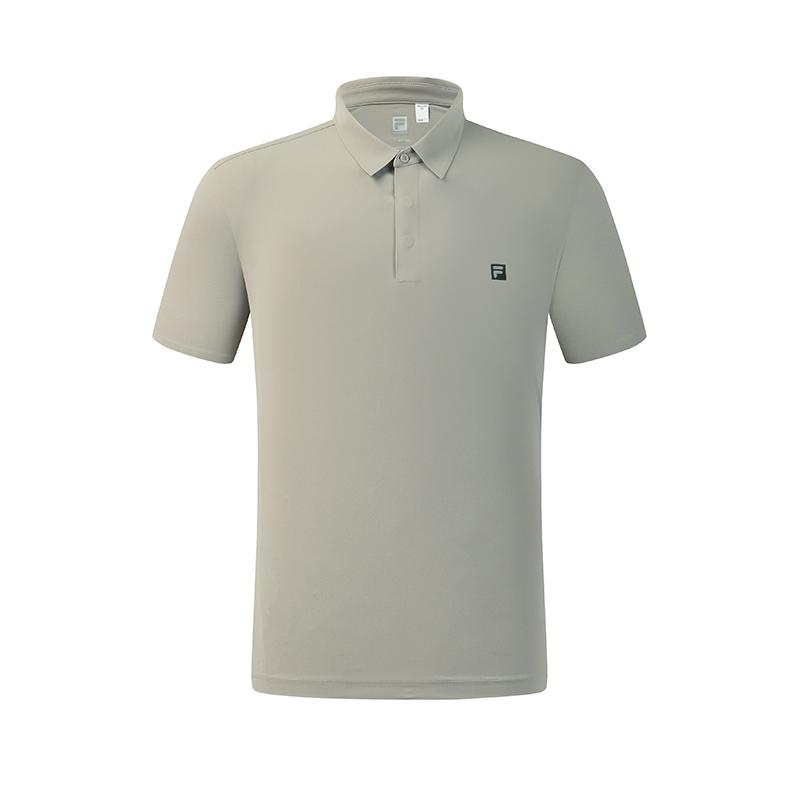 FILA Fitness Series Simple Sports Training Casual Comfortable Moisture-Wicking Quick-Dry Short Sleeve Polo Shirt Men tops Gray Brown A51M621108FGY