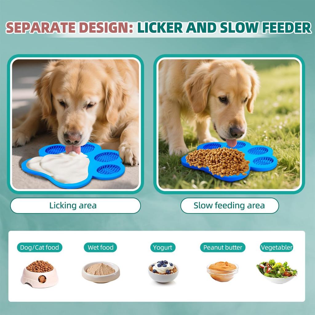 Lick Pad for Dogs Non-Slip Strong Suction Cup Fixed Soothing Toys Pet Grooming Bath Soothing Toys Anti-Anxiety Distraction Reble Reble Treats Can be