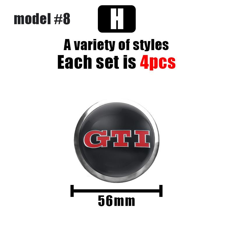 4 Stück 56/60/65mm Volkswagen Auto Radnabenkappe Aufkleber Radkappe Für VW R Golf Touran Octavia Motion GTI Polo Auto Zubehör