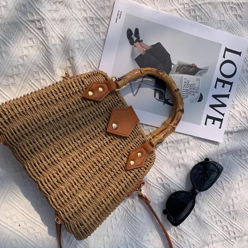 Damska Ręcznie Robiona Pleciona Torba Crossbody ze Słomy - Styl Mori Holiday