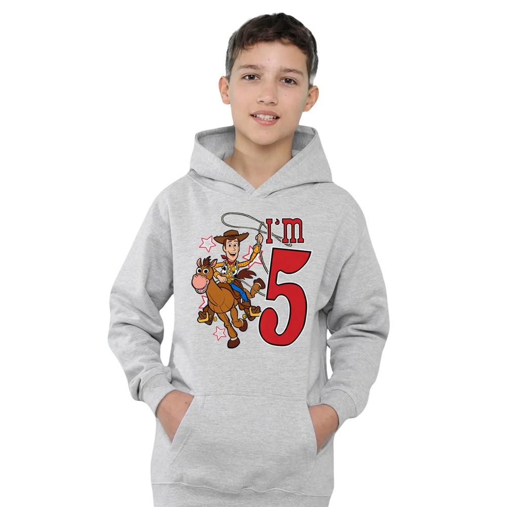 Toy Story Childrens/Kids IÂ´m 5 Woody Heather Birthday Pullover Hoodie