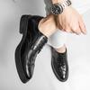 Luxury Brand Men Leather Shoes Black Casual Business Shoes Fashion Italian Patent Formal Flats High Quality Leather Oxford Shoes