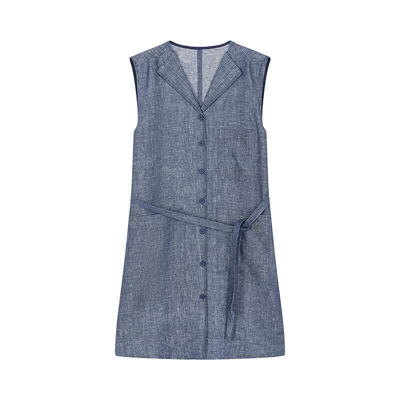 Less 2026 Summer Lapel Sleeveless Dress