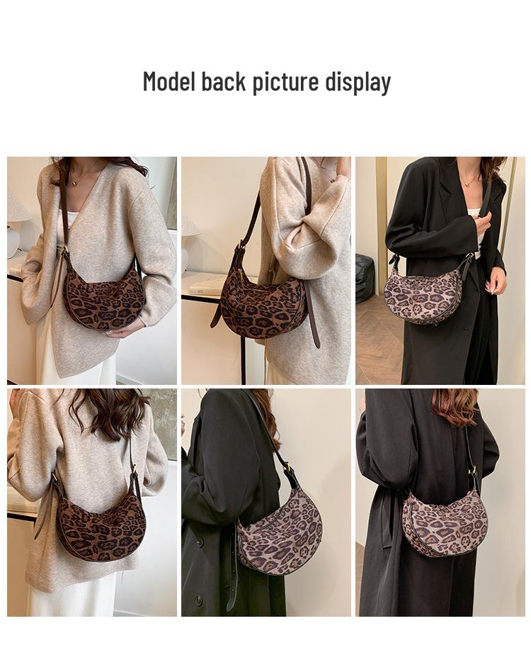 Retro Leopard Print Crossbody Bag: Autumn/Winter Fashion Versatile One-Shoulder Women's Dumpling Bag