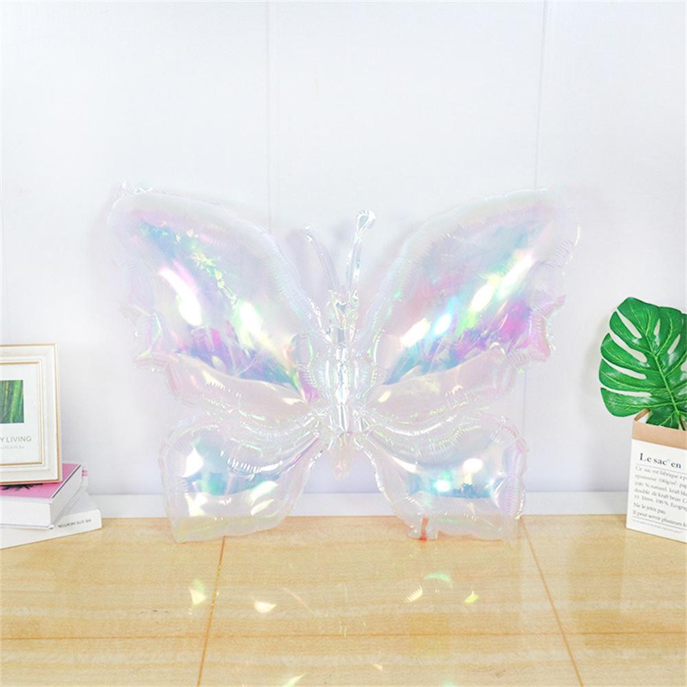 4pcs Iridescent Balloon Heart-Shaped Pentagram Butterfly Laser Transparent Balloon Birthday Wedding Party Decor Supplies