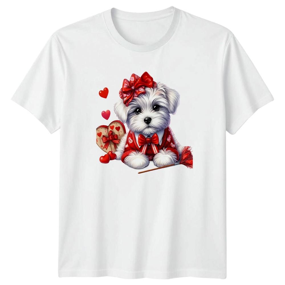 Puppy Love Dogs Valentines Day Unisexs TShirt Unisexs Tee Graphic Unisex Top S