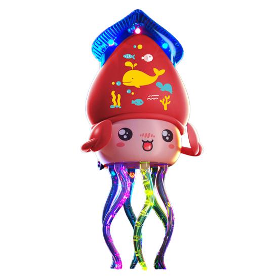 Dancing Octopus Toy with LED Obstacle Avoidance Lights Music Octopus Toy Toddlers Boys Girls Interactive красный