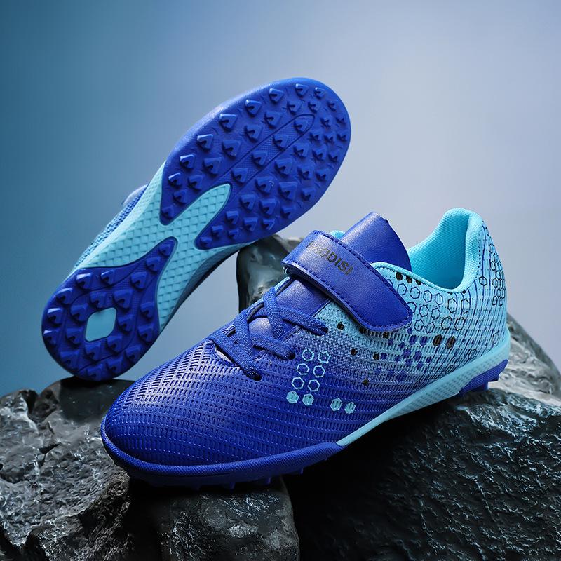 Kids' Velcro Football Shoes - Studded TF Training Sneakers for School Boys & Girls