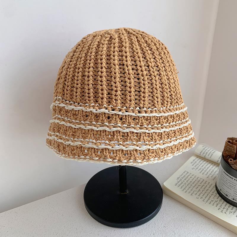 Versatile Hat Style Exquisite Striped Warm Womens Knitted Fisherman Hatscaps