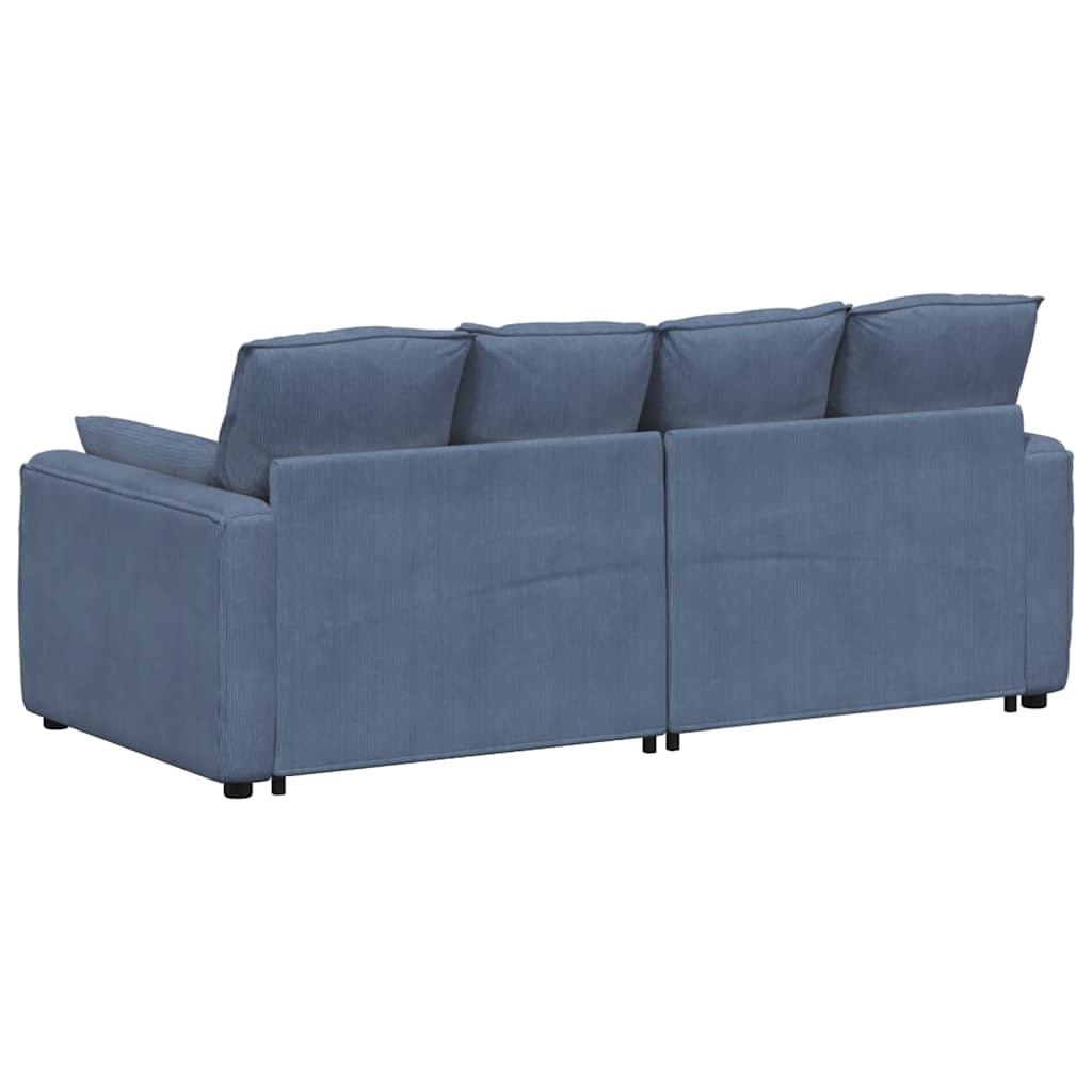 Modular Sofa with Cushions Blue