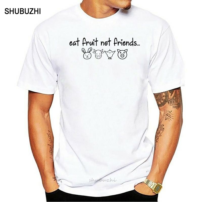 Eat Fruit Not Friends T Shirt Animal Lover Vegan Vegetarian Gift Tee S-5XL men cotton tshirt summer brand teeshirt euro size S разноцветный