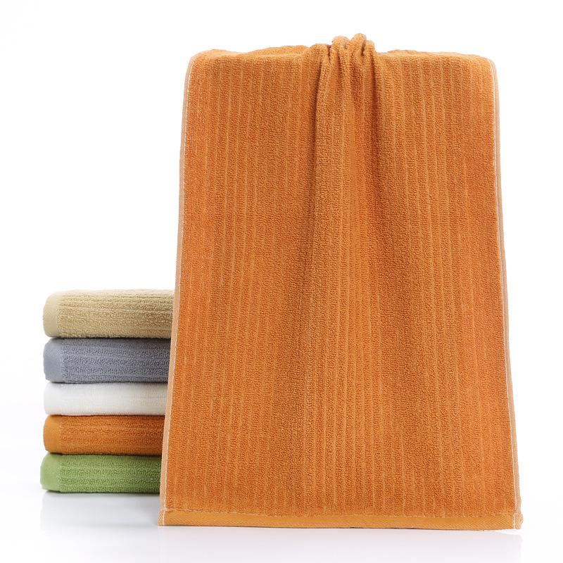 Pure Cotton Towel Labor Protection Home Gift Towel Absorbent Plain Vertical Strip Five-color Cotton Face Towel Wash Face