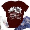 Women's Casual Fashion Street Slim Short Sleeve Mother's Day Printed T-Shirt Top