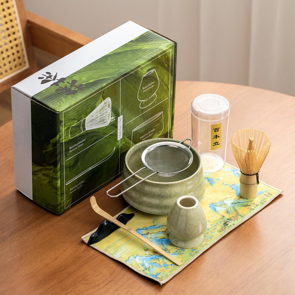 4-7pcs/set Handmade Home Easy Clean Matcha Tea Set Tool Stand Kit Bowl Whisk Scoop Gift Ceremony Traditional Japanese Accessorie