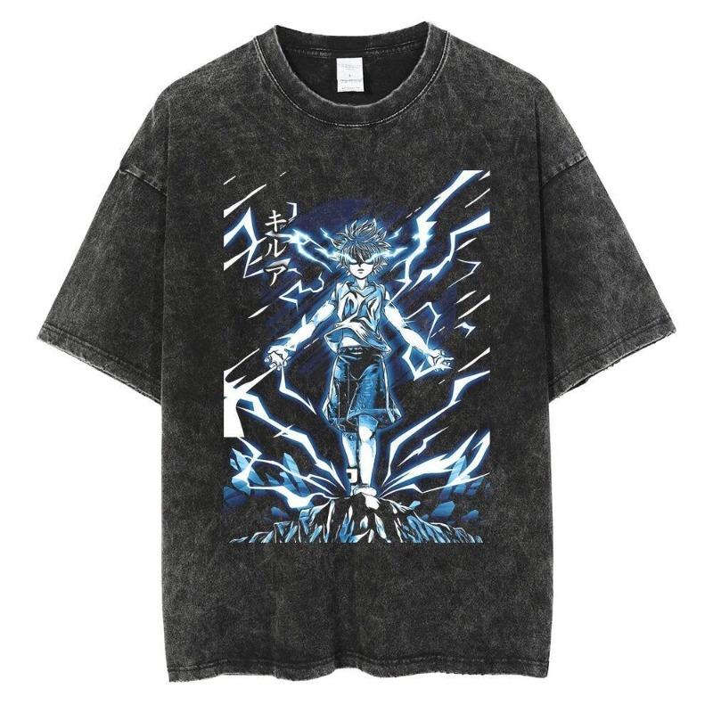Cartoon Spell Battle Oversized Retro 3D Printed Loose Large Round Neck Cotton Short Sleeve T-Shirts Men’s