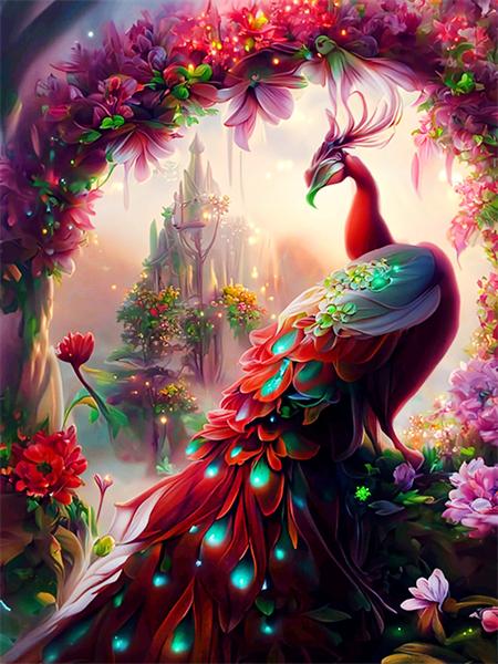 Diy Peacock Diamond Mosaic Painting Bird Full Squareround Embroidery Cross Stitch Animal Flower Crystal Home Decor