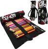 Lopenle Roll Pencil Large Capacity Pencil Case for 48 Colored Pencil Storage Stationery Fashionable and Floral Canvas Roll Pencil Paintbrush Tool