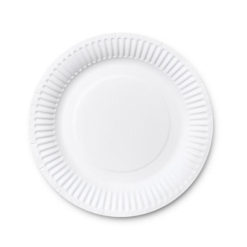 COFLYEE White Disposable Paper Plates 7-inch (18cm)