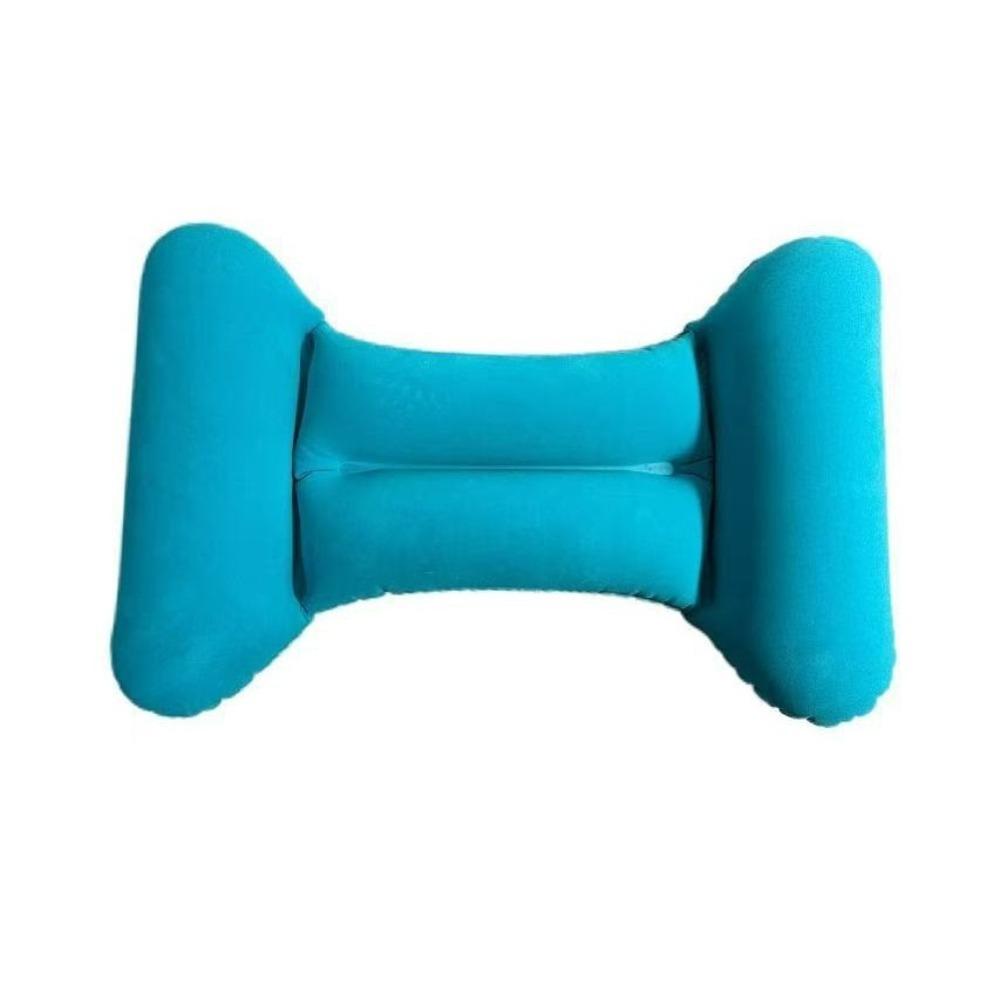 New Flocking PVC Inflation Lumbar Pillow H-type Inflatable Aircraft Lumbar Pad Grey Blue Nursing Waist Pillow Office