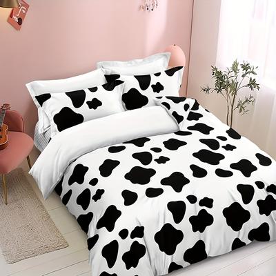 Soft And Cozy Cow Texture Duvet Cover Set For Bedroom And Guest Room Includes 1 Duvet Cover And 2 Pillowcases