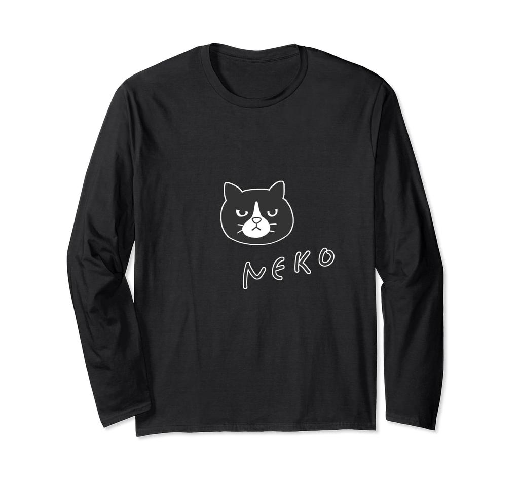 Cat Calico Cat Goods Animal Loose and Cute Illustration Long Sleeve "Face" [Animal Friends] T-Shirt