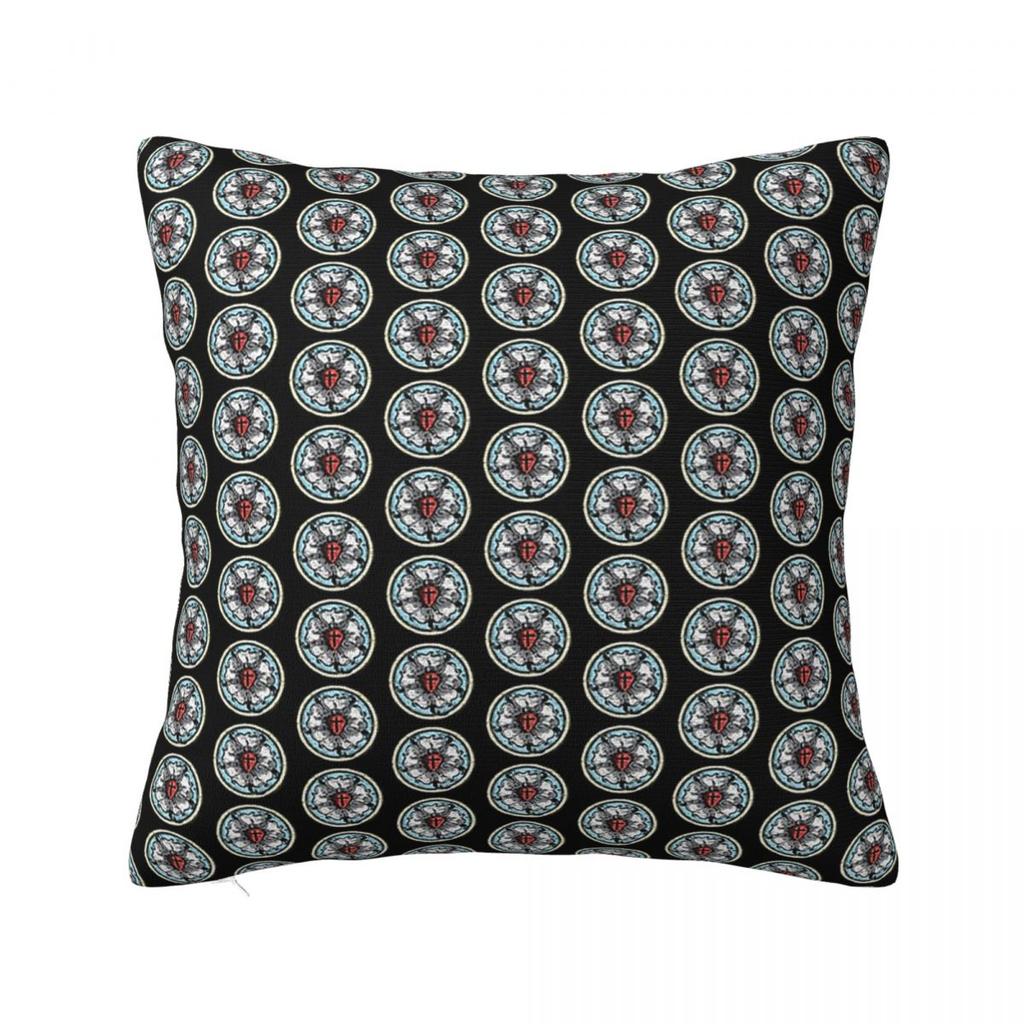 Martin Luther Rose Lutheran Symbol Distressed Chalk Solas Square Pillowcase Pillow Cover Cushion Comfort Throw Pillow for Home