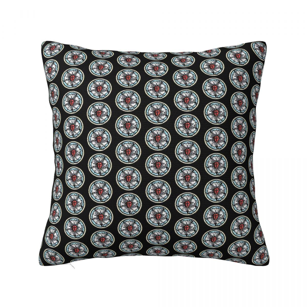 Martin Luther Rose Lutheran Symbol Distressed Chalk Solas Square Pillowcase Pillow Cover Cushion Comfort Throw Pillow for Home 30x30 cm 12x12 in