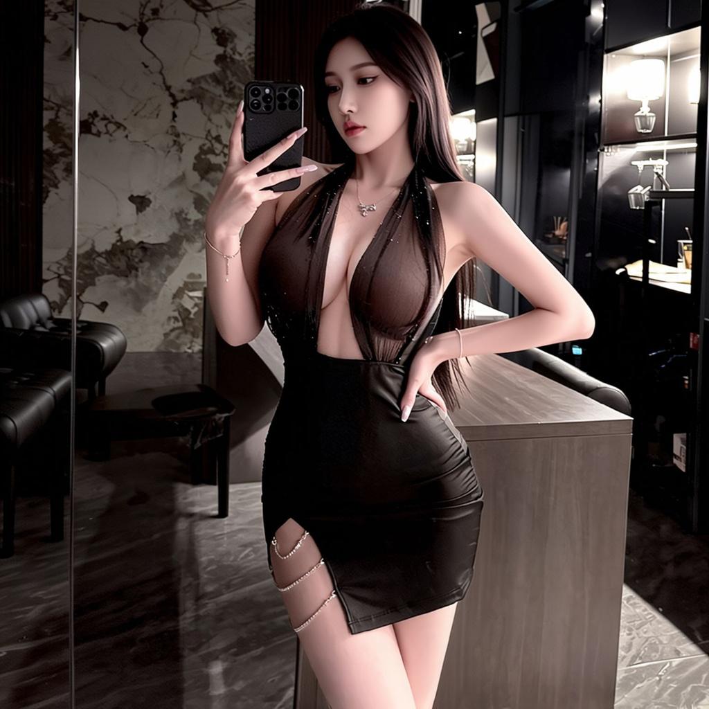 New Sexy Women's Lingerie Sexy Spicy Girl Tight Fitting Hip Hugging Skirt Uniform Set Pajamas Sexy Women's Nightclub Party SetGood Product