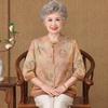Spring/Summer Floral Loose Shirt for Elderly Women - Stylish Chinese National Style Top