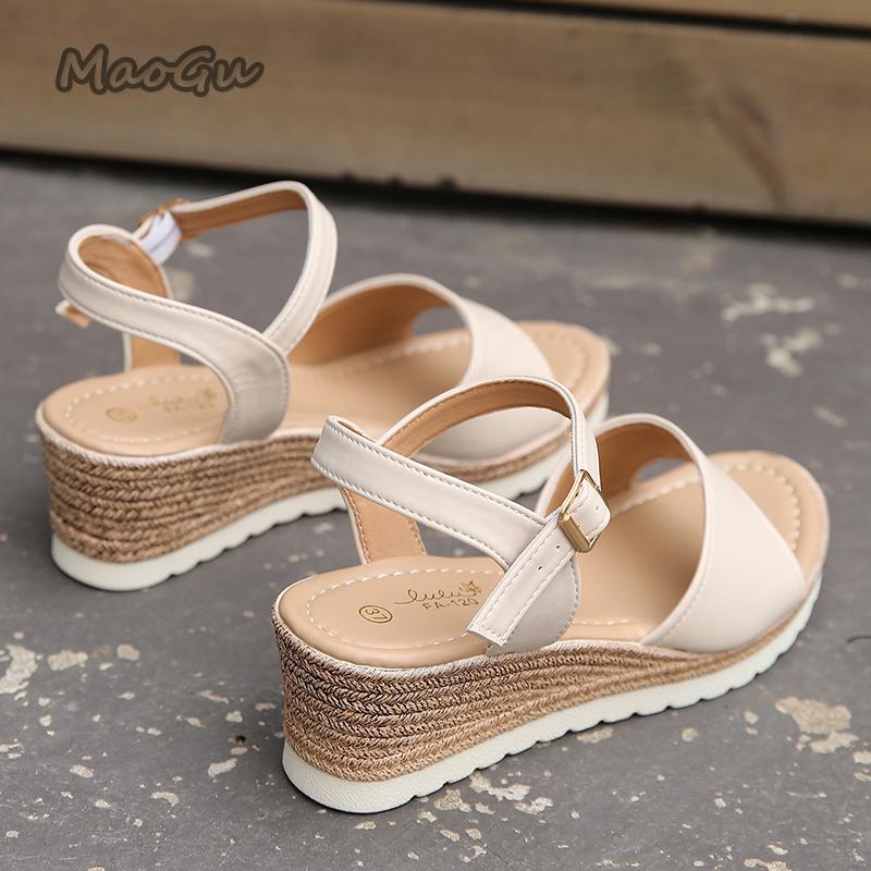 Lightweight Wedge Sandals for Women Summer 2025 Buckle Strap Platform Sandles Woman Thick Sole Non Slip Casual Sandalias Mujer