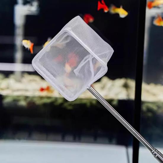 Aquarium Fish Net with Extendable Handle Telescopic Mesh Net for Fish And Shrimp Catching Debris Cleaning Tool for Fish Tank Pond Creek