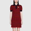 Previous Season Cat-embroidered Striped Polo Dress 657895-XKBSJ-4668