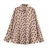  European and American Style New Women's Fashionable Satin Textured Polka Dot Shirt 2277108